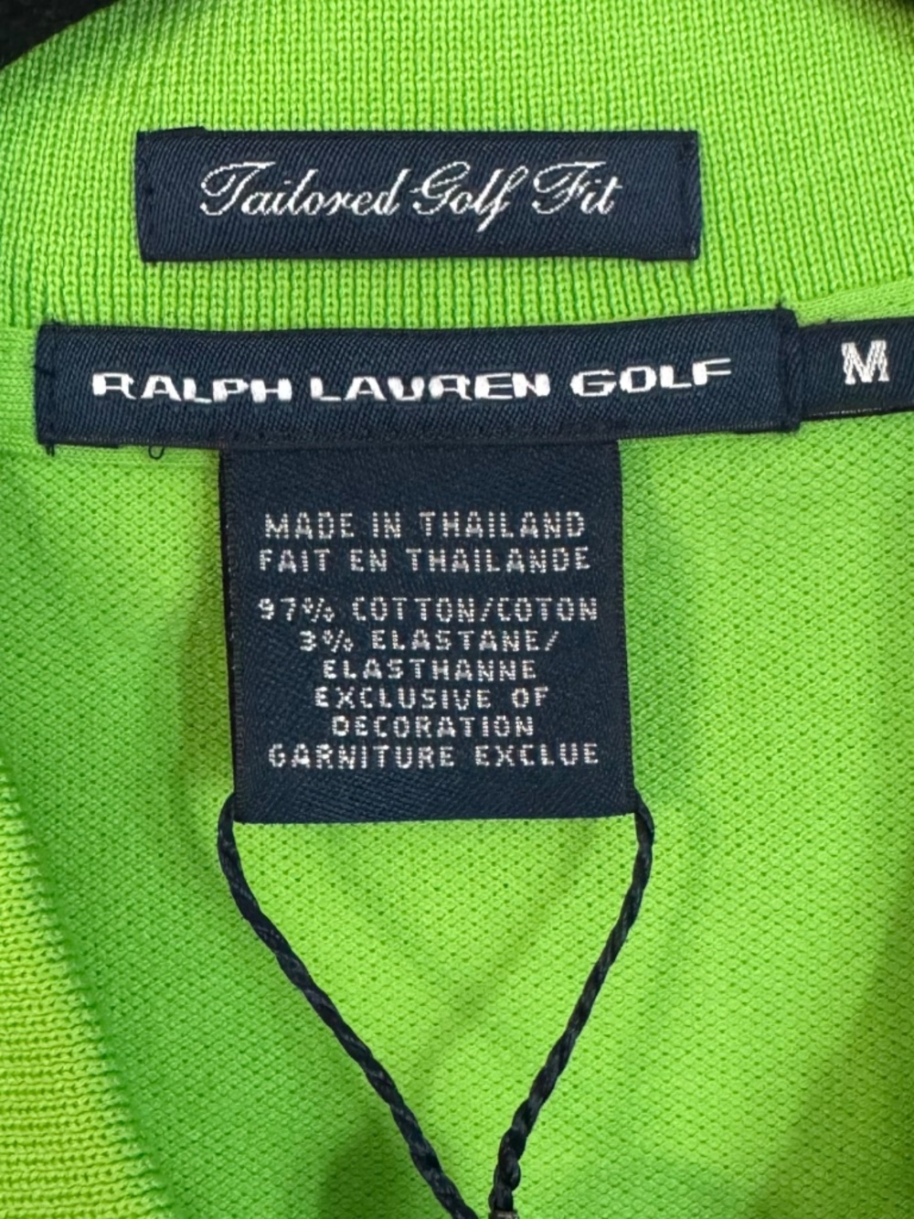 Ralph Lauren Gold Women's Short Sleeve Lime Green Big Stripe Spring Polo Sz M NW - Picture 4 of 8